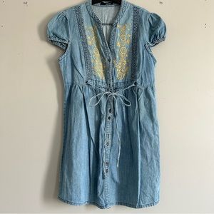 Size S Denim dress with embroidery
